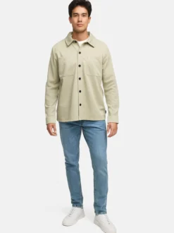 Indicode Herren Hemd Langarm - INYuno in beige grau