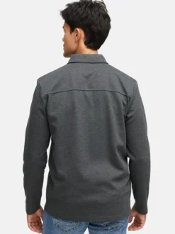 Indicode Herren Hemd Langarm - INNello Zip Shirt in anthrazit