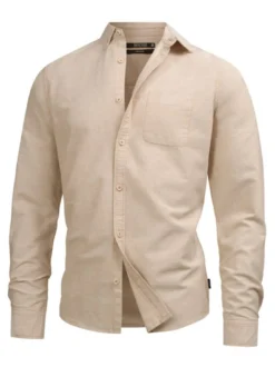 Indicode Herren Hemd Langarm - Kepner in beige