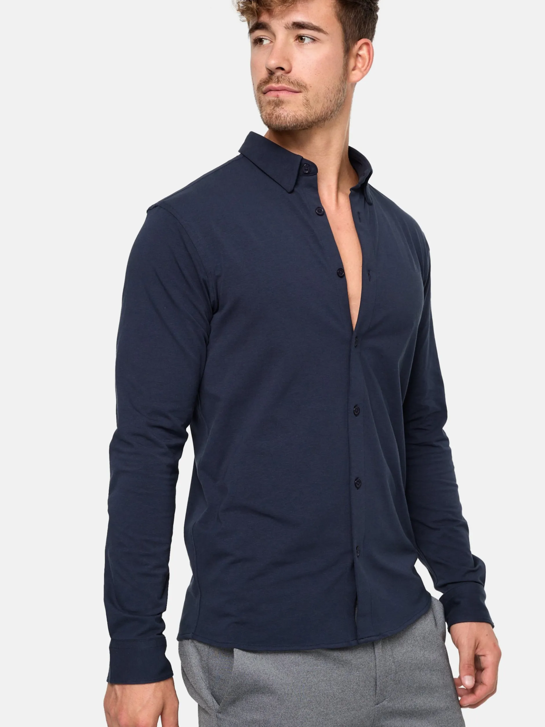 Indicode Herren Hemd Langarm - Theo in marine
