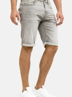 Indicode Herren Jeans Shorts - Caden in hellgrau grau