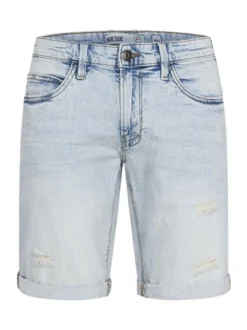 Indicode Herren Jeans Shorts - Caden in bleached blau