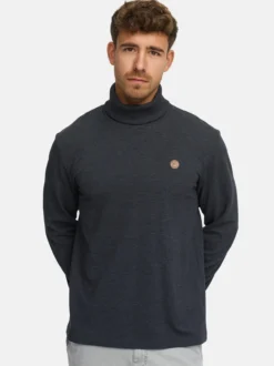 Indicode Herren Langarmshirt Rollkragen - INGuadalupe Roll neck in anthrazit