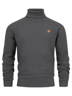 Indicode Herren Langarmshirt Rollkragen - INGuadalupe Roll neck in anthrazit