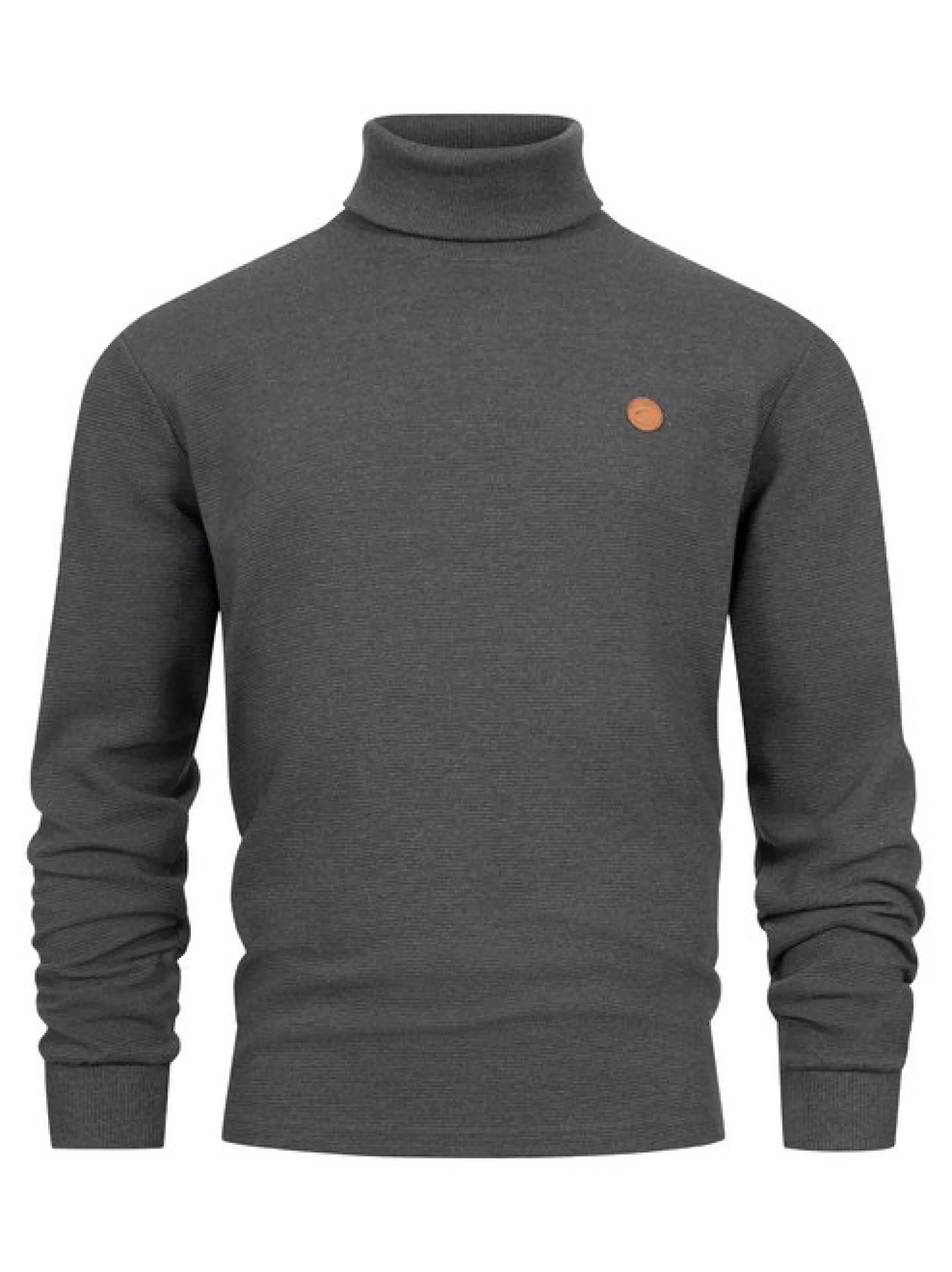 Indicode Herren Langarmshirt Rollkragen - INGuadalupe Roll neck in anthrazit
