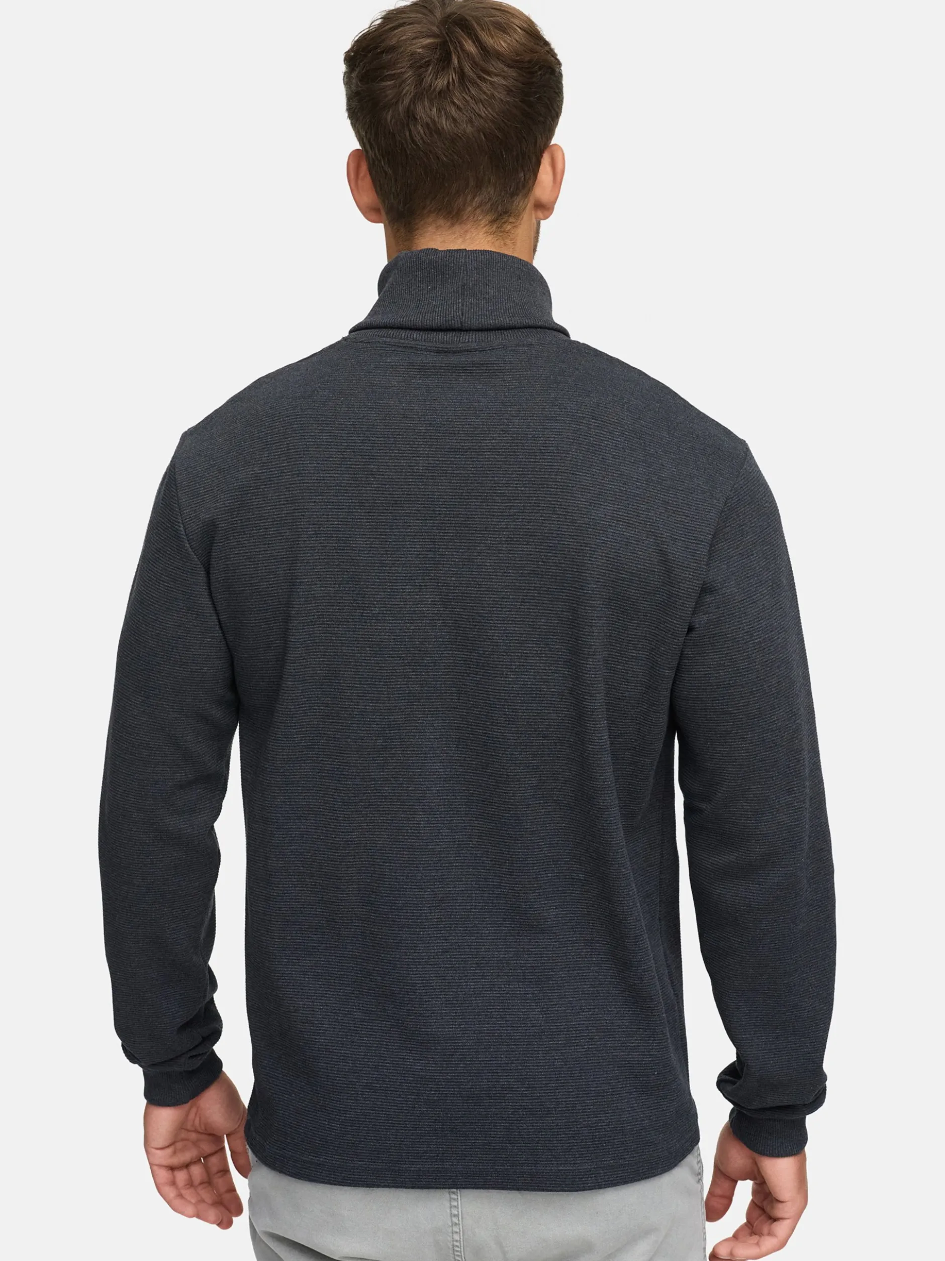 Indicode Herren Langarmshirt Rollkragen - INGuadalupe Roll neck in anthrazit