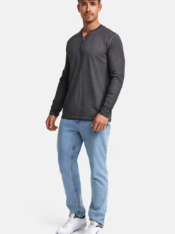 Indicode Herren Langarmshirt - INKilsone in anthrazit grau