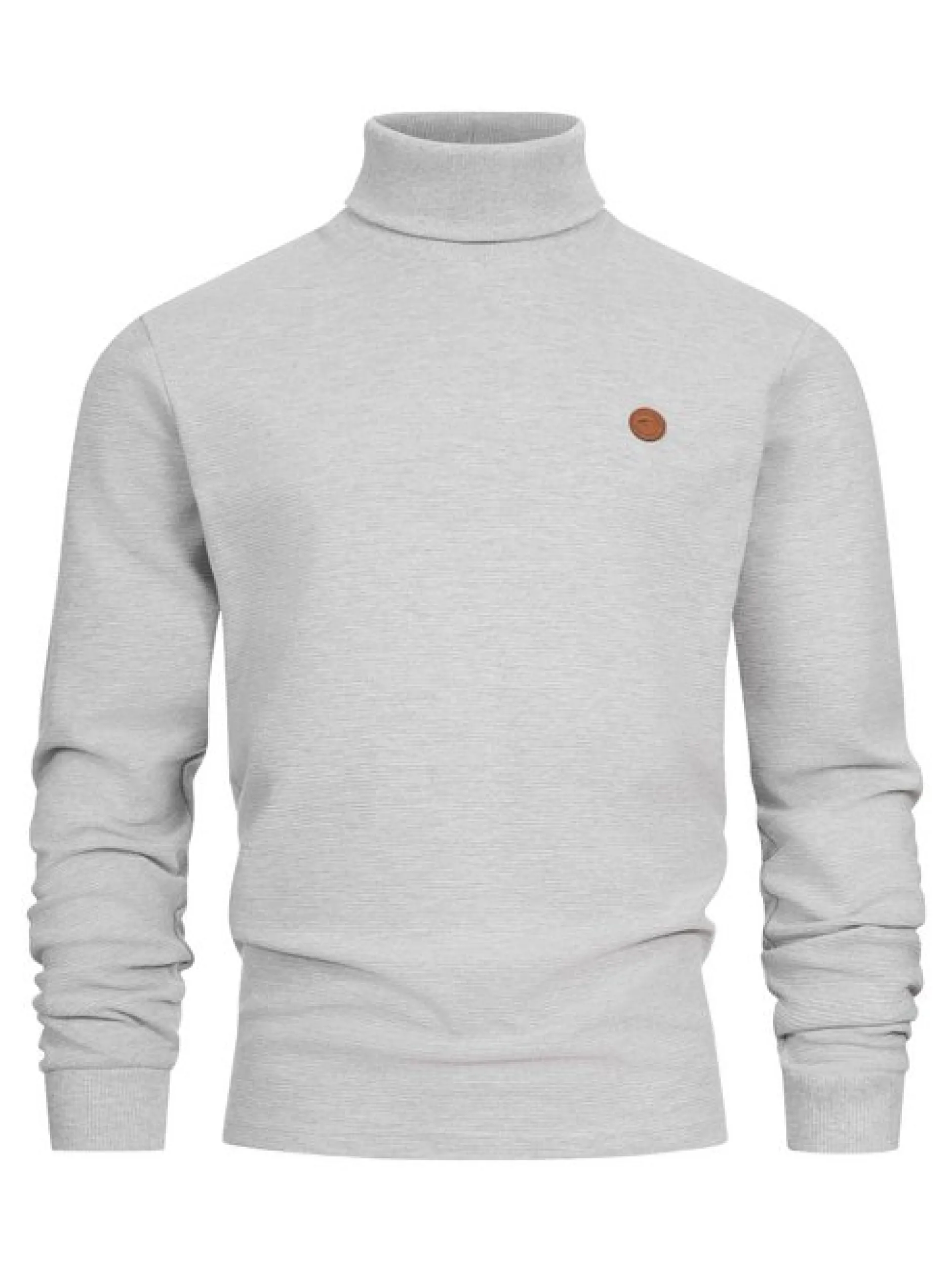 Indicode Herren Langarmshirt Rollkragen - INGuadalupe Roll neck in hellgrau