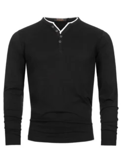 Indicode Herren Langarmshirt - INColeson in schwarz