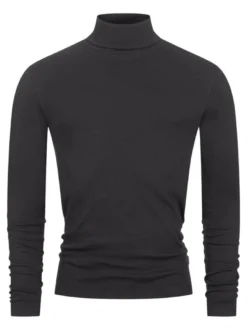Indicode Herren Langarmshirt Rollkragen - Eagon in schwarz
