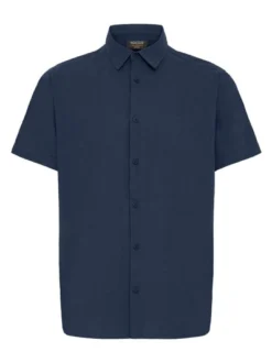 Indicode Herren Leinenhemd - IDMonk in marine