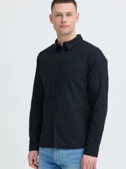 Indicode Herren Leinenhemd - IDMonko in schwarz