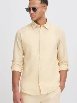 Indicode Herren Leinenhemd - IDMonko in beige