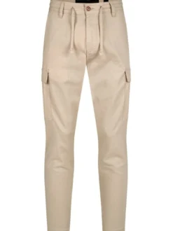 Indicode Herren Leinenhose Cargo - Leonardo in beige sand