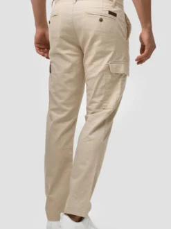 Indicode Herren Leinenhose Cargo - Leonardo in beige sand