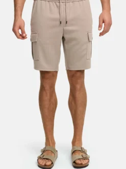 Indicode Herren Shorts Cargo - INNezzo Cargo Shorts in taupe beige