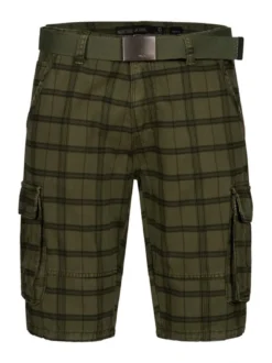 Indicode Herren Shorts Cargo - Blixt in grün mehrfarbig