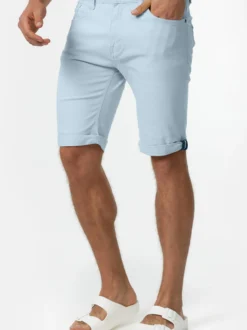 Indicode Herren Shorts Jeans - Villeurbanne in hellblau blau