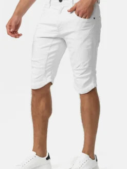 Indicode Herren Shorts Jeans - Leon in weiß