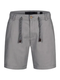 Indicode Herren Shorts Leinen - Bowmanville in hellgrau grau
