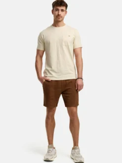 Indicode Herren Shorts Leinen - INPop in vanille braun
