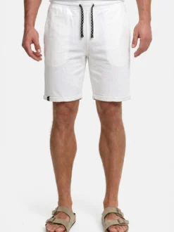 Indicode Herren Shorts Sweat - 2-Pack Eddy in weiß mehrfarbig