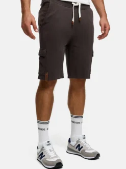 Indicode Herren Shorts Sweat - White Rock in anthrazit