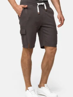 Indicode Herren Shorts Sweat - White Rock in anthrazit