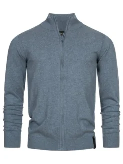 Indicode Herren Strickjacke - Lau in hellblau blau