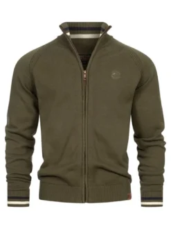 Indicode Herren Strickjacke - INArutemia in khaki