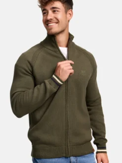 Indicode Herren Strickjacke - INArutemia in khaki