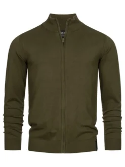 Indicode Herren Strickjacke - Lau in khaki