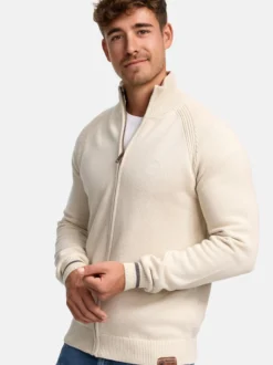 Indicode Herren Strickjacke - INArutemia in beige taupe