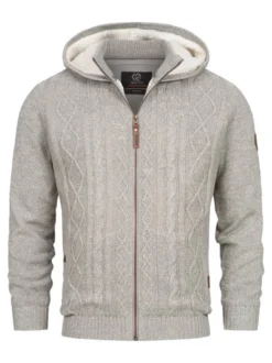 Indicode Herren Strickjacke - INRandolph in hellgrau grau