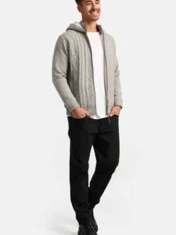 Indicode Herren Strickjacke - INRandolph in hellgrau grau
