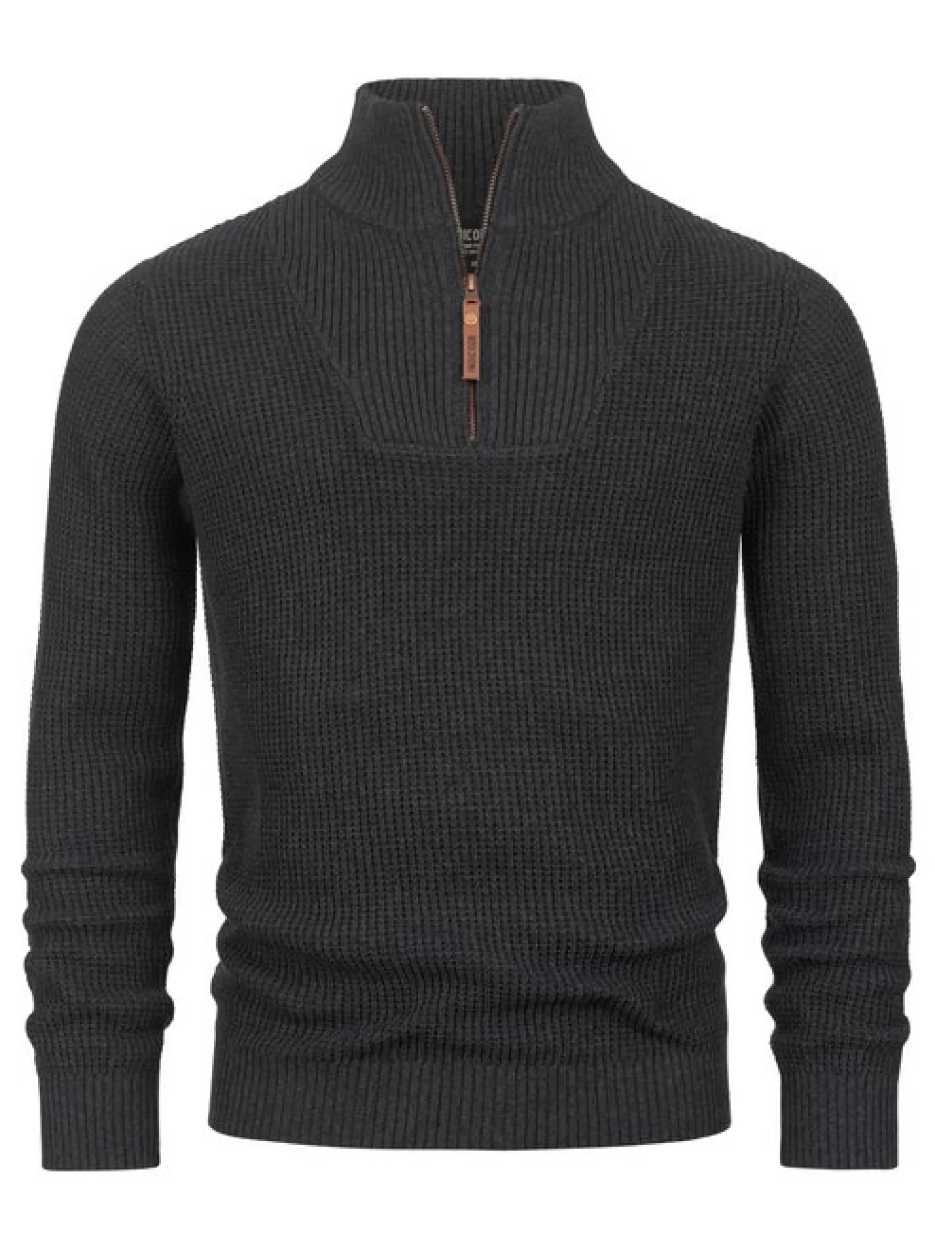 Indicode Herren Strickpullover - INYassip in anthrazit