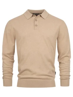 Indicode Herren Strickpullover - INChips in beige sand