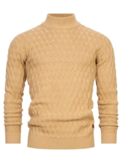 Indicode Herren Strickpullover - INAlpha in beige sand