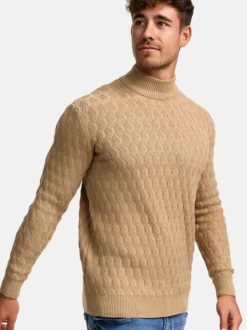Indicode Herren Strickpullover - INAlpha in beige sand