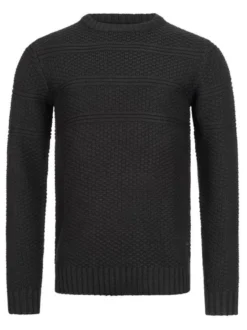 Indicode Herren Strickpullover - Mirek in schwarz