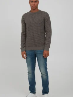 Indicode Herren Strickpullover - IDCoppler in grau