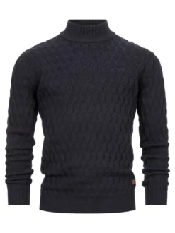 Indicode Herren Strickpullover - INAlpha in blau marine