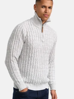 Indicode Herren Strickpullover - INHector in weiß