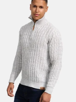 Indicode Herren Strickpullover - INHector in weiß