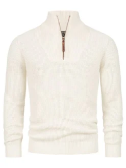 Indicode Herren Strickpullover - INYassip in vanille weiß