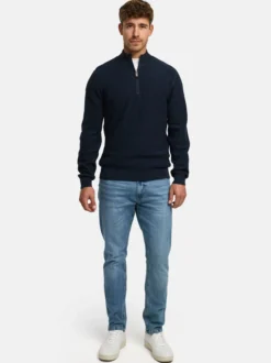 Indicode Herren Strickpullover - INBull in blau