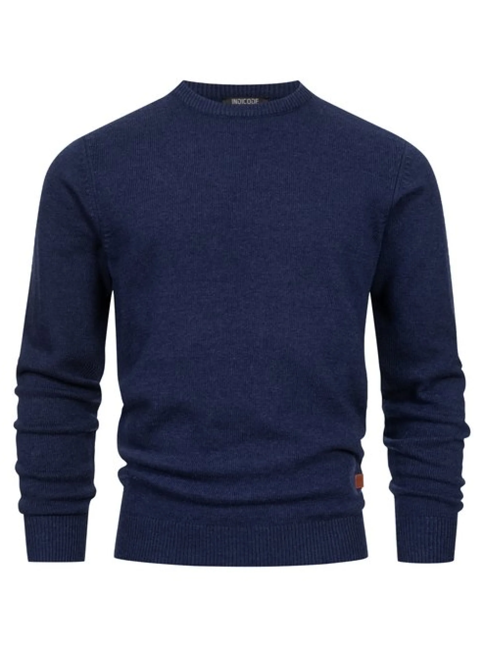 Indicode Herren Strickpullover - INMargous o-neck in blau