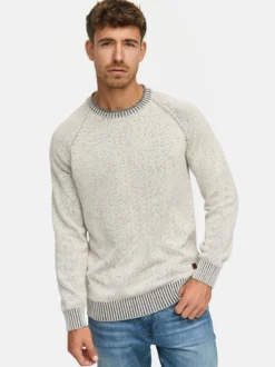 Indicode Herren Strickpullover - INMassum in beige grau