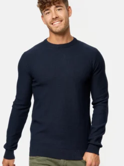 Indicode Herren Strickpullover - INLourdes in blau marine