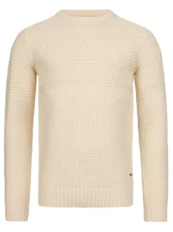 Indicode Herren Strickpullover - Mirek in vanille weiß